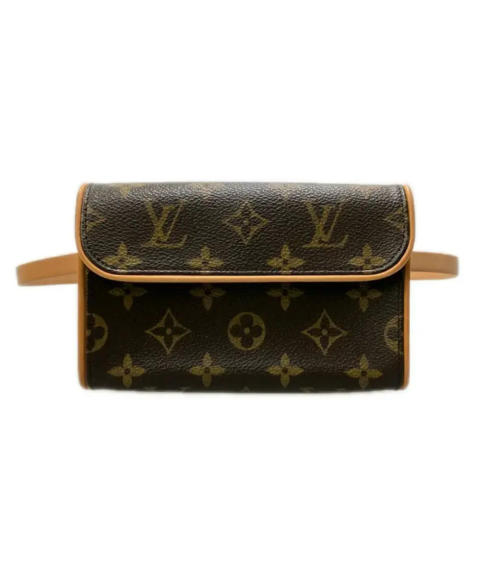 Louis Vuitton Waist Bag Body Pouch Leather Black Brown